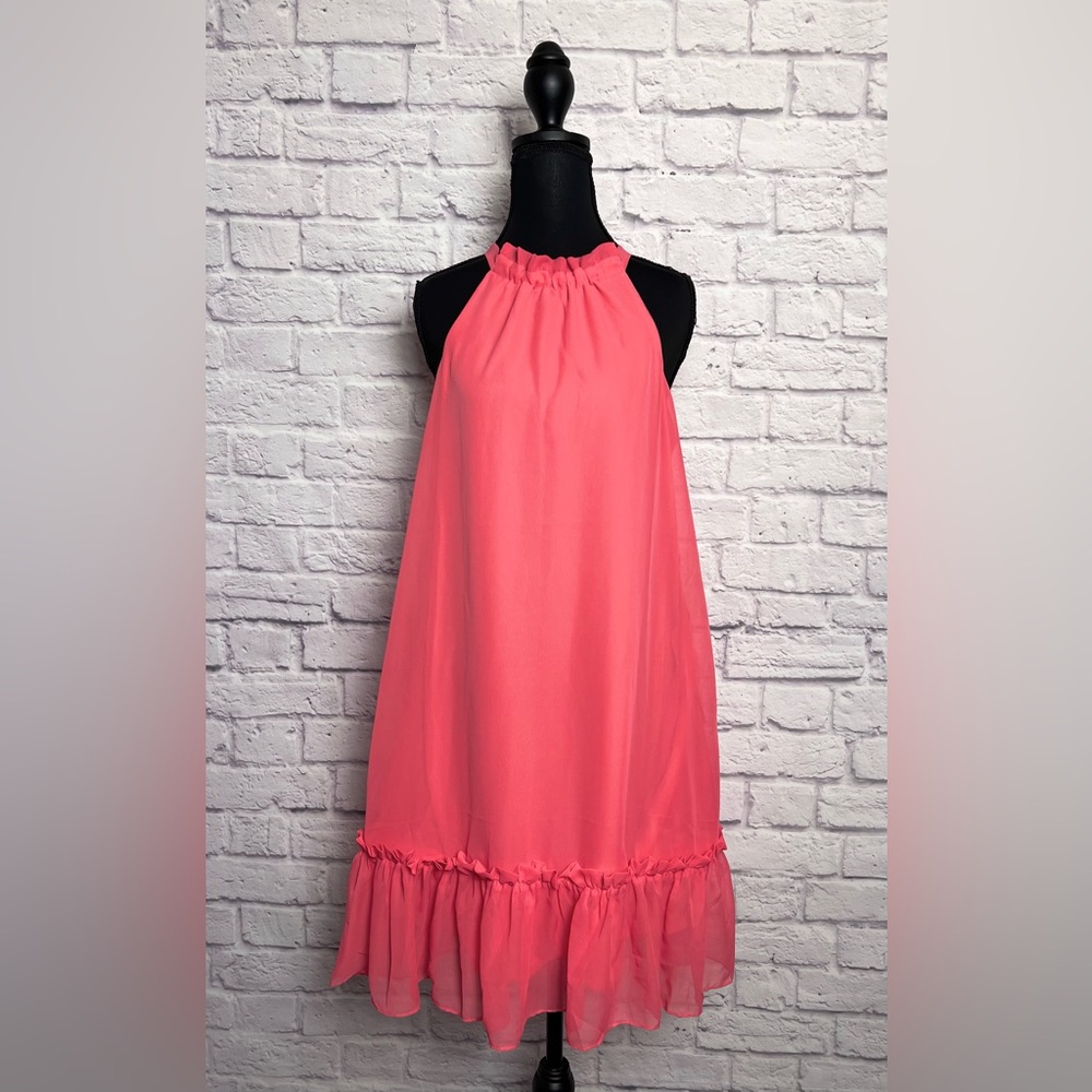 BCBG Paris Pink Party Dress with Halter Top size M